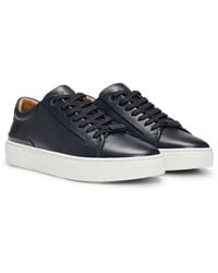 BOSS - Lage Leren Gary-Sneakers Met Logolus Aan De Veters - Lyst
