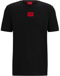 HUGO - T-shirt Van Katoenen Jersey Met Logolabel - Lyst