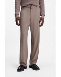 HUGO - Modern-Fit Stretch-Twill Formal Trousers - Lyst
