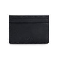 BOSS - Matte-leather Card Holder With Emed Logo - Lyst