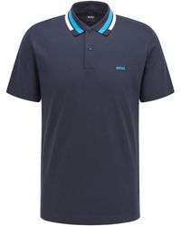 BOSS by HUGO BOSS Boss Phillipson 101 Slim Fit Poloshirt Voor - Blauw