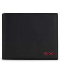 HUGO - Leather Trifold Wallet With Logo - Lyst