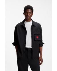 HUGO - S Overshirt Black L - Lyst
