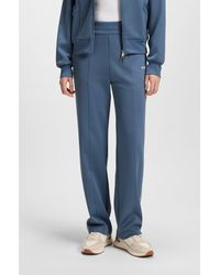 BOSS - Straight-Fit Tracksuit Bottoms With Contrast Logo And Piping - Lyst