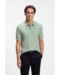 BOSS - Cotton-Piqué Polo Shirt With Embroidered Logo - Lyst