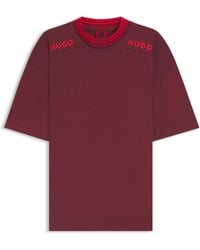 HUGO - X Rb-T-Shirt Van Katoen Met Contrastranden En Logo's - Lyst