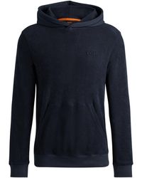 BOSS - Relaxed-Fit Hoodie aus Baumwoll-Frottee mit Logo-Detail - Lyst
