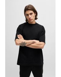 HUGO - Oversized-fit All-gender T-shirt In Cotton With Logo Label - Lyst