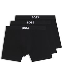 BOSS - Three-Pack Of Logo-Waistband Boxer Briefs - Lyst