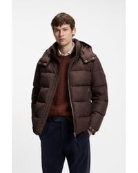 BOSS - Water-Repellent Puffer Jacket With Adjustable Hood - Lyst