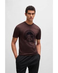 BOSS - Porsche X Mercerised-Cotton T-Shirt With Special Branding - Lyst