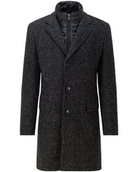 BOSS by HUGO BOSS Slim-fit Wool-blend Coat With Zip-up Inner - Grey