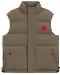 HUGO - Waterafstotende Bodywarmer Met Logopatch - Lyst