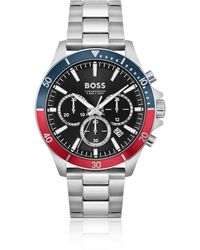 BOSS - Link-bracelet Chronograph Watch With Two-tone Bezel - Lyst