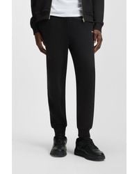 HUGO - Cotton-Terry Tracksuit Bottoms With Contrast Logo - Lyst