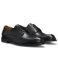 BOSS - Leather Derby Shoes With Emed Logo - Lyst