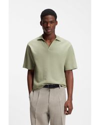 HUGO - Johnny-Collar Polo Shirt With Jacquard Stripe - Lyst