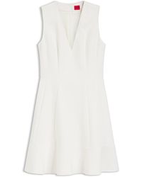 HUGO - Jurk Met V-Hals En Naaddetails - Lyst