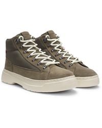 HUGO - Hoge Hybride Schoenen Van Suède En Canvas - Lyst