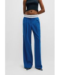 HUGO - Relaxed-fit Trousers With Inside-out Waistband Detail - Lyst