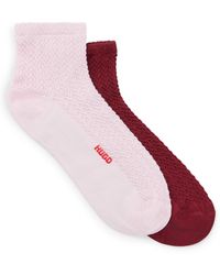 HUGO - Zweier-Pack kurze Socken mit Logo-Details - Lyst