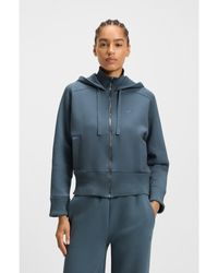 BOSS - Cotton-Jersey Hooded Jacket With Double B Monogram - Lyst
