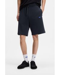 HUGO - Cotton-Terry Shorts With Logo Patch - Lyst