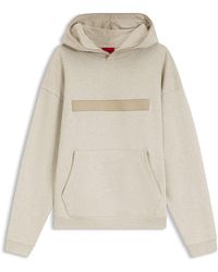 HUGO - Relaxed-Fit Hoodie Van Katoenen Sweatstof Met Verspreid Logo - Lyst