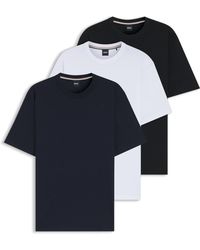 BOSS - Three-Pack Of Crew-Neck T-Shirts - Lyst