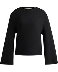 BOSS - Logo-embroidered Top In Ottoman Jersey - Lyst