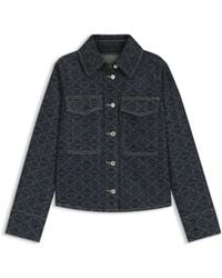 HUGO - Jacke Aus Festem Denim Mit Monogramm-Laser-Print - Lyst