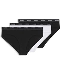 HUGO - Set Van Drie Slips Met Logotailleband Van Stretchkatoen - Lyst