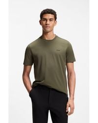 BOSS - Stretch-Cotton T-Shirt With Logo Detail - Lyst