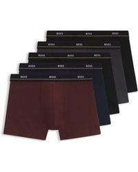 BOSS - Five-Pack Stretch-Cotton Boxer Briefs - Lyst