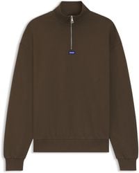 HUGO - Sweatshirt Aus Baumwoll-Terry Mit Logo-Patch - Lyst