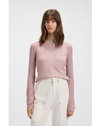 BOSS - Fine-Gauge Sweater With Knitted Structure - Lyst