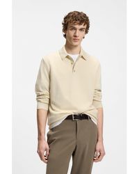 BOSS - Mixed-Structure Knit Polo - Lyst