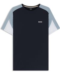 BOSS - Pyjama T-Shirt Van Katoenmix Met Contrasterende Panelen - Lyst