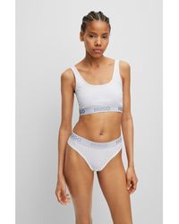 HUGO - Stretch-Cotton Thong With Logo Waistband - Lyst