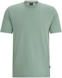 BOSS - T-Shirt aus Baumwoll-Jersey mit gummiertem Logo-Print - Lyst
