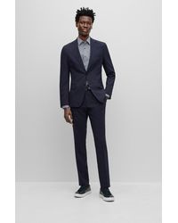 BOSS - Slim-fit Suit In Checked Performance-stretch Fabric - Lyst