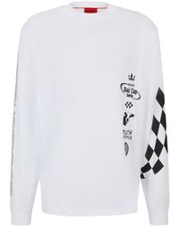 HUGO - T-shirt Van Katoenen Jersey Met Autosport-geïnspireerde Prints - Lyst