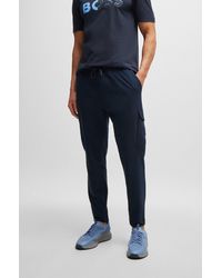 BOSS - Tapered-fit Trousers In Easy-iron Stretch Poplin - Lyst