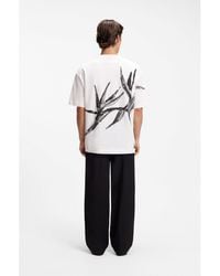 HUGO - Oversize-Fit Cotton T-Shirt With Bold Printed Logo - Lyst