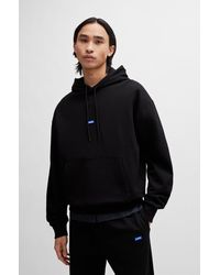 HUGO - Cotton-terry Tracksuit With Blue Logo Patches - Lyst