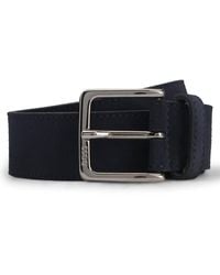 BOSS - Ceinture En Cuir Suédé Avec Boucle Argentée À Logo Gravé - Lyst