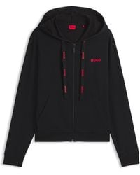 HUGO - Hoodie Van Een Katoenmix Met Rits - Lyst