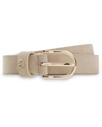 BOSS - Suede Belt With-Tone Double B Monogram - Lyst
