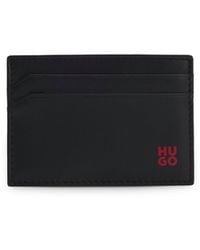 HUGO - Leather Card Holder With-Foil Stacked Logo - Lyst