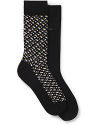BOSS - Two-Pack Of Regular-Length Cotton-Blend Socks - Lyst